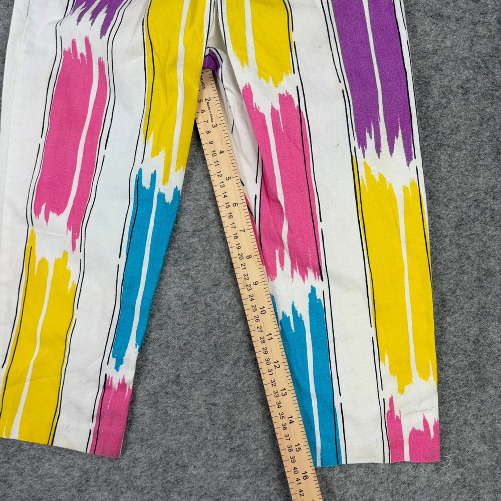 Vintage Abstract Print Pants Women Small Multicolor High Waisted Retro 80s 90s - Picture 14 of 16